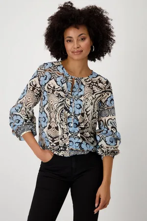 monari Blouse met lange mouwen Blouse met ornamenten allover