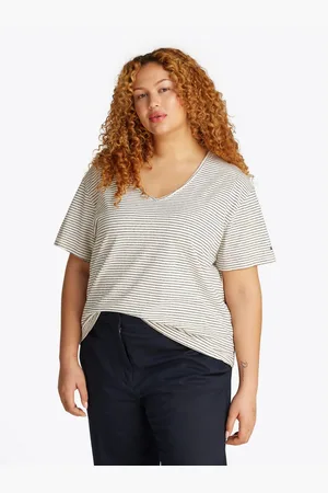 Tommy Hilfiger Shirt met V-hals CRV MODERN CO LINEN V-NK SS