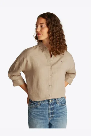 Tommy Hilfiger Shirt met 3/4 mouwen ESS LINEN LOOSE 3-4 SLEEVE SHIRT