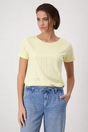 monari Shirt met ronde hals met glitterstuds