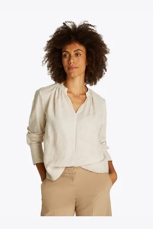 Tommy Hilfiger Klassieke blouse ESS LINEN V-NECK BLOUSE