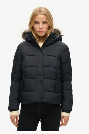 Superdry Gewatteerde jas FAUX FUR SHORT HOOD PUFFER