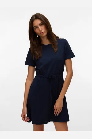 VERO MODA Shirtjurk VMLUNA SS SHORT STRING DRESS JRS NOOS