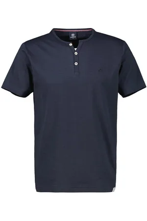 Lerros Henleyshirt met logo-stiksel op de borst