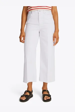 Tommy Hilfiger Wijde jeans WIDE LEG HW LOU met logo-badge, met nagels, met persplooien