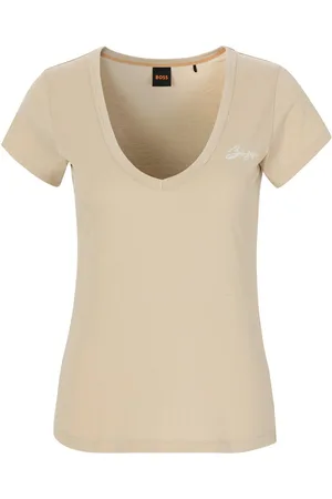 HUGO BOSS Shirt met V-hals C_Eslane_4 met een logo-opschrift