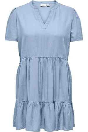 ONLY Mini-jurk CARTIRI-CARO S/S V-NECK LIN DRESS TLR