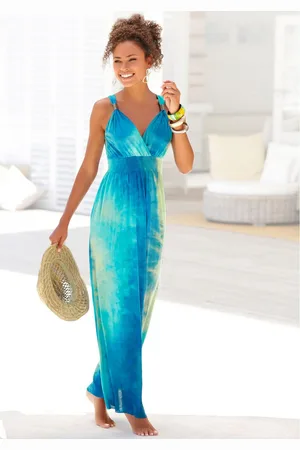Lascana Maxi-jurk met batik print en verstelbare halslijn, zomerjurk, strandjurk