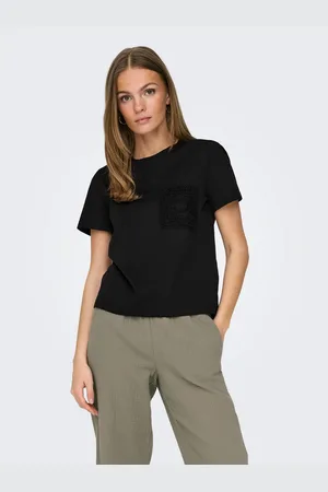 JDY Shirt met korte mouwen SELMA S/S CROCHET POCKET TOP JRS NOOS