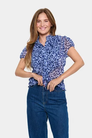 Saint Tropez Blouse met ruches LiljaSZ Crinkle SS Shirt