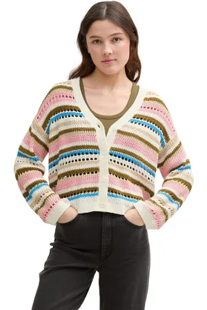 TOM TAILOR Cardigan met streepmotief
