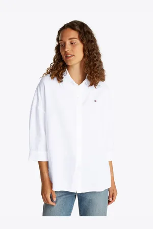 Tommy Hilfiger Shirt met 3/4 mouwen ESS LINEN LOOSE 3-4 SLEEVE SHIRT