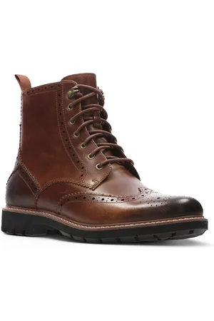 Clarks Veterlaarzen Batcombe Lord Budapester, brogue, zakelijke laarzen met lyrale perforatie