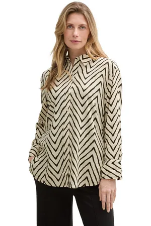 TOM TAILOR Blouse met lange mouwen met zigzagpatroon