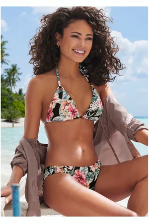 Lascana Triangel-bikinitop Salsa Goudkleurige sierringen