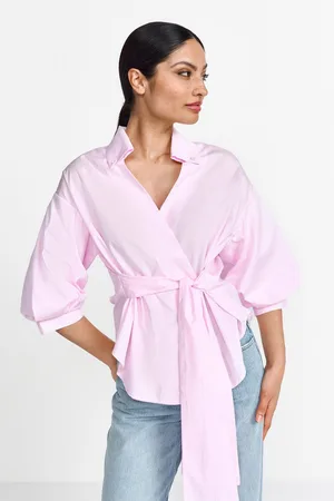 Rich & Royal Klassieke blouse Met overlappende schouder en button-down kraag
