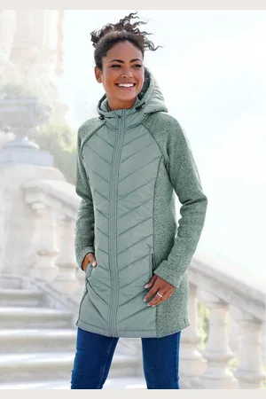vivance collection Gewatteerde jas met tricot-fleece-mouwen