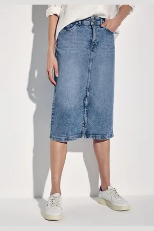 Street one Jeans rok met splitje voor
