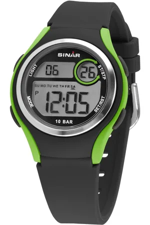 Sinar Chronograaf Horloge, quartz, digitaal, dames, jongeren, tot 10 bar waterdicht.