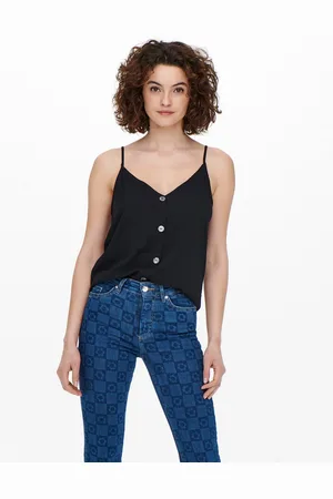 ONLY Top ONLNELLY LIFE BUTTON SINGLET SOLID NOOS