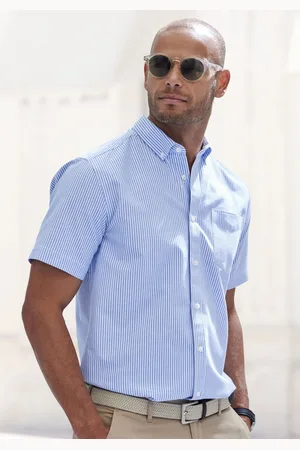 H.I.S Overhemd met korte mouwen Regular fit Oxford overhemd met korte mouwen met button-down-kraag van 100% katoen