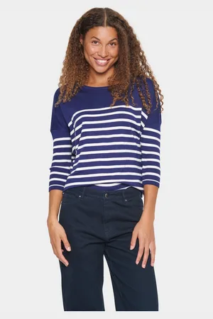 Saint Tropez Gebreide trui MilaSZ R-neck Stripe