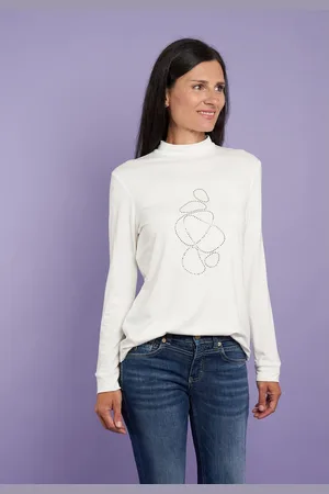 Seidel Moden Shirt met lange mouwen met glitterstenen, made in germany