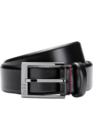 HUGO BOSS Leren riem Garney met gepolijste metalen details en subtiele boss logo-reliëf