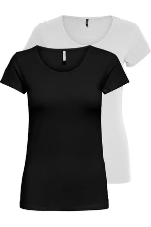 ONLY Shirt met ronde hals ONLLIVELOVE LIFE S/S O-NECK TOP (2-delig, Set van 2)