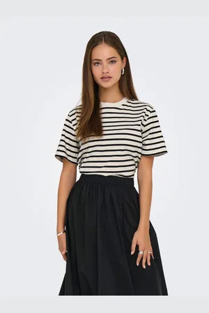 ONLY Shirt met korte mouwen ONLLIVINA S/S STRIPE TEE JRS NOOS