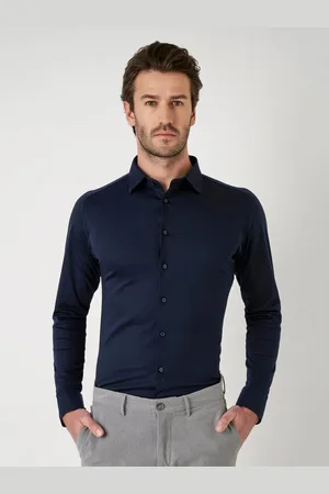 DESOTO Overhemd met lange mouwen Casual Kent 1/1 Met een ronde hals