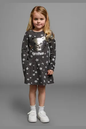 Kidsworld Jerseyjurk met pailletten feestelijke gelegenheden, uitlopende pasvorm