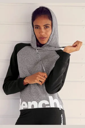 Bench Hoodie met kleurafgebakende mouwen en logoprint, loungepak, hoodie