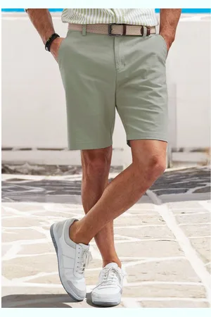 john devin Chino-short Regular fit Oxford shorts van elastische katoen