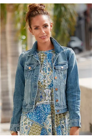 Lascana Jeansjack met twee flapzakken, denimjack van katoen, zomerjack