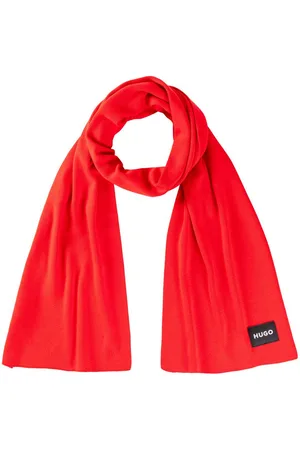 HUGO BOSS Gebreide sjaal Zevon_C met logopatch