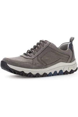 Gabor Sneakers met sleehak , vrijetijdsschoen, lage schoen, veterschoen met contraststiksels, g-breedte