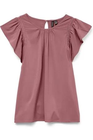 VERO MODA Blouse met korte mouwen VMBELLA SS LACE TOP WVN GA NOOS