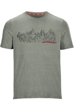Killtec T-shirt Lilleo MN TSHRT C Sneldrogend heren T-shirt met bergprint en melange-look