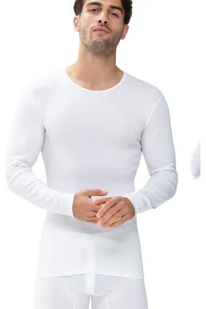 Mey Shirt met lange mouwen Casual katoen (K) Elastische halsafsluiting