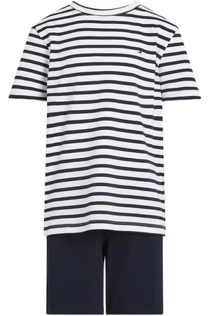 Tommy Hilfiger Pyjama S/S JERSEY PJ SET met geborduurd logo (set, 2-delig, 2 stuks)