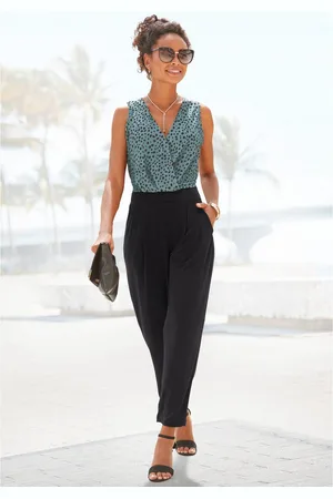 Lascana Jumpsuit met overlappend bovenstuk, elegante jumpsuit, business-look