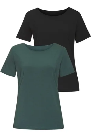 Lascana T-shirt Met ronde hals van elastische katoen-modal kwaliteit (Set van 2)