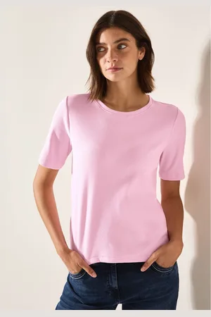 CECIL T-shirt met fijne ribstructuur