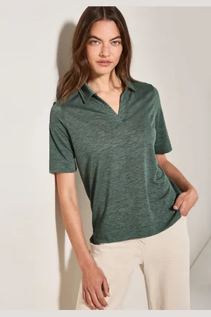 CECIL Poloshirt in linnen-look