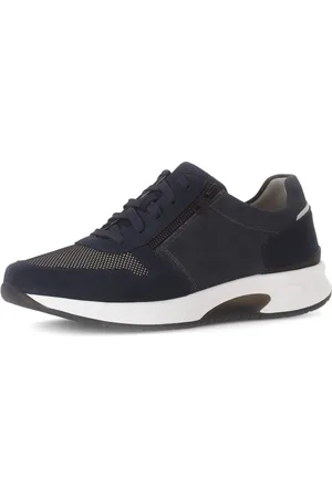 Gabor Sneakers met sleehak , vrijetijdsschoen, lage schoen, veterschoen met buitenrits, g-breedte