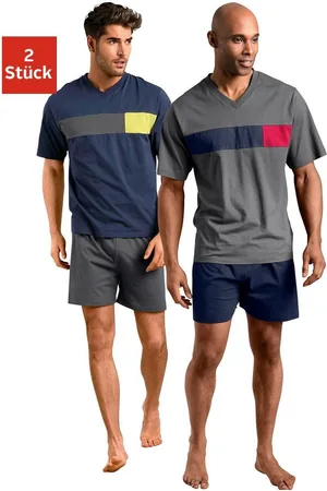 le jogger ® Pyjama met colourblock-inzetten (4-delig, Set van 2)