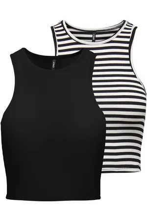 ONLY Crop-top ONLBELIA S/L CROP TOP CS JRS 2PACK (set, 2-delig)