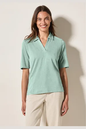 CECIL Poloshirt in linnen-look