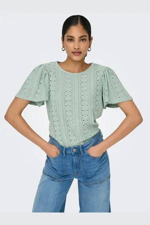ONLY Shirt met korte mouwen ONLRIVERSIDE S/S FLAIRED TOP JRS